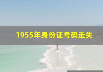 1955年身份证号码走失