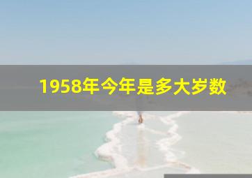 1958年今年是多大岁数