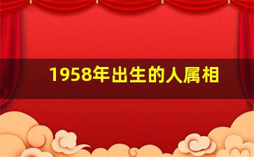 1958年出生的人属相