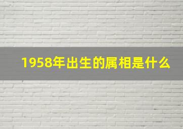 1958年出生的属相是什么