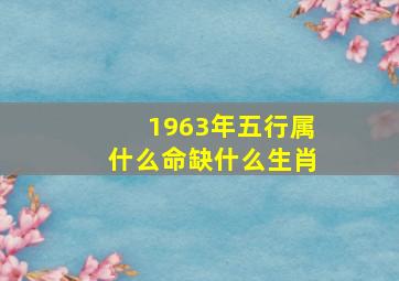 1963年五行属什么命缺什么生肖