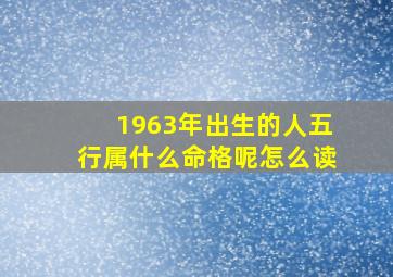 1963年出生的人五行属什么命格呢怎么读