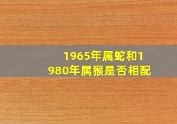 1965年属蛇和1980年属猴是否相配