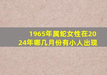 1965年属蛇女性在2024年哪几月份有小人出现