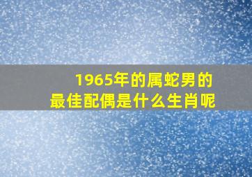 1965年的属蛇男的最佳配偶是什么生肖呢