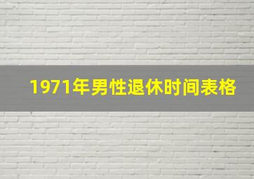 1971年男性退休时间表格