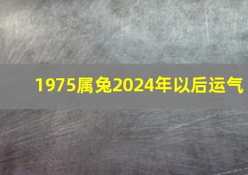 1975属兔2024年以后运气