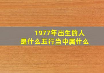 1977年出生的人是什么五行当中属什么