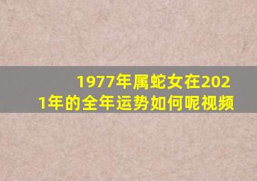 1977年属蛇女在2021年的全年运势如何呢视频