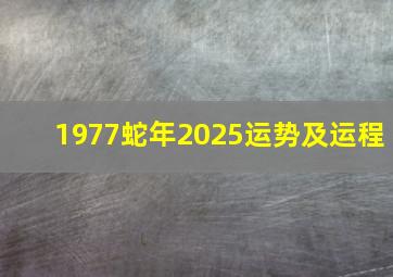 1977蛇年2025运势及运程