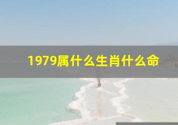 1979属什么生肖什么命