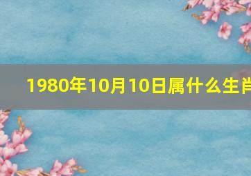 1980年10月10日属什么生肖