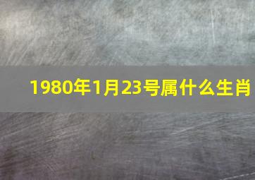 1980年1月23号属什么生肖