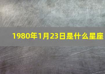 1980年1月23日是什么星座