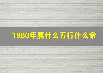 1980年属什么五行什么命