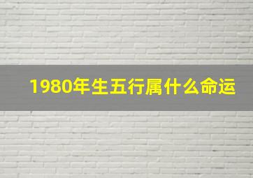 1980年生五行属什么命运