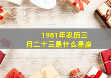 1981年农历三月二十三是什么星座