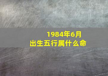 1984年6月出生五行属什么命