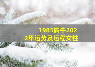 1985属牛2022年运势及运程女性