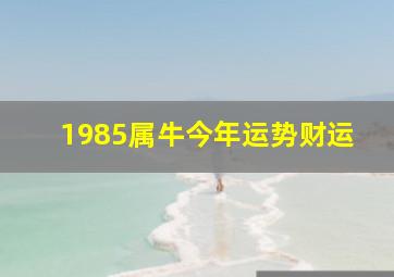 1985属牛今年运势财运