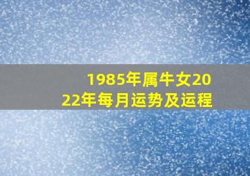 1985年属牛女2022年每月运势及运程