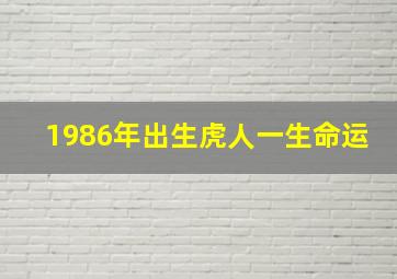 1986年出生虎人一生命运