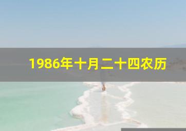 1986年十月二十四农历