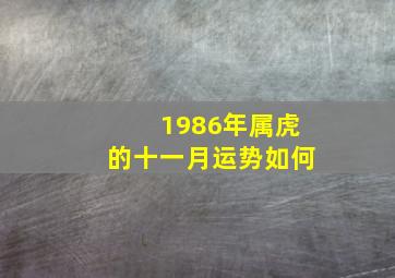 1986年属虎的十一月运势如何