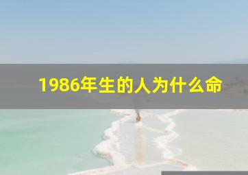 1986年生的人为什么命