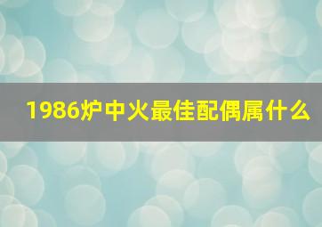 1986炉中火最佳配偶属什么