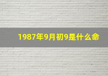 1987年9月初9是什么命