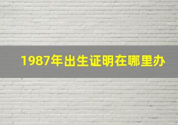 1987年出生证明在哪里办