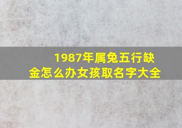 1987年属兔五行缺金怎么办女孩取名字大全