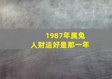 1987年属兔人财运好是那一年