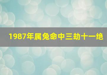 1987年属兔命中三劫十一绝