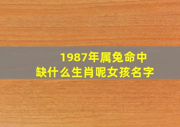 1987年属兔命中缺什么生肖呢女孩名字