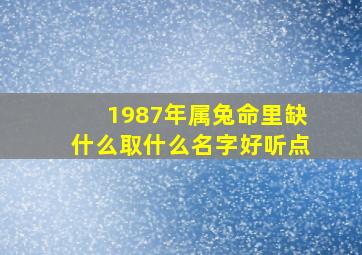 1987年属兔命里缺什么取什么名字好听点