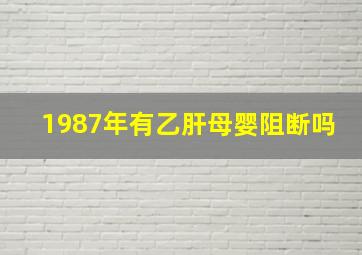 1987年有乙肝母婴阻断吗