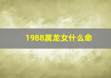 1988属龙女什么命