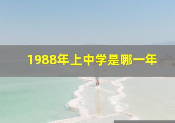 1988年上中学是哪一年