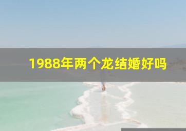 1988年两个龙结婚好吗