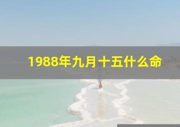 1988年九月十五什么命