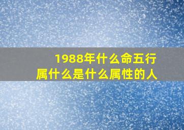 1988年什么命五行属什么是什么属性的人