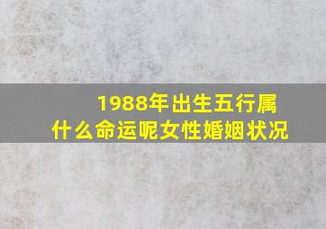 1988年出生五行属什么命运呢女性婚姻状况