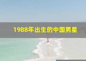 1988年出生的中国男星