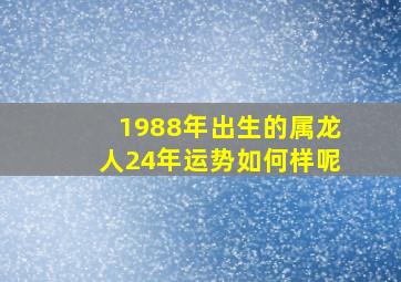 1988年出生的属龙人24年运势如何样呢