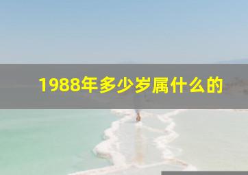 1988年多少岁属什么的