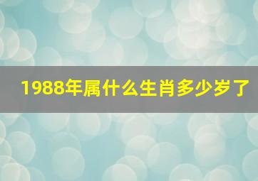 1988年属什么生肖多少岁了