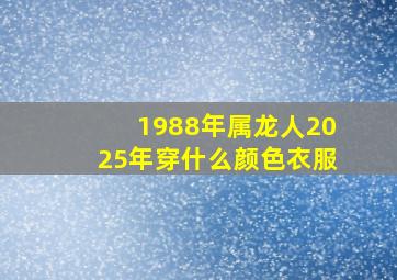 1988年属龙人2025年穿什么颜色衣服