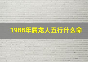 1988年属龙人五行什么命